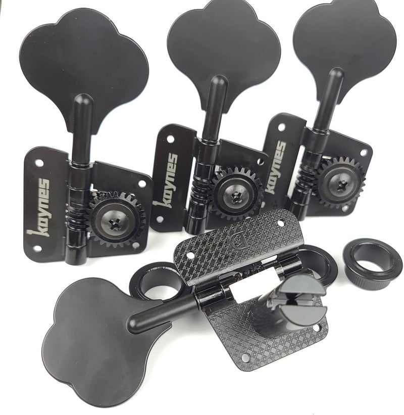 Kaynes Bass Tuners 1:26 Ratio Open Frame Tuning Key Pegs Machine Head Tuners for Electric Jazz Precision Instruments (Black) - Image 5